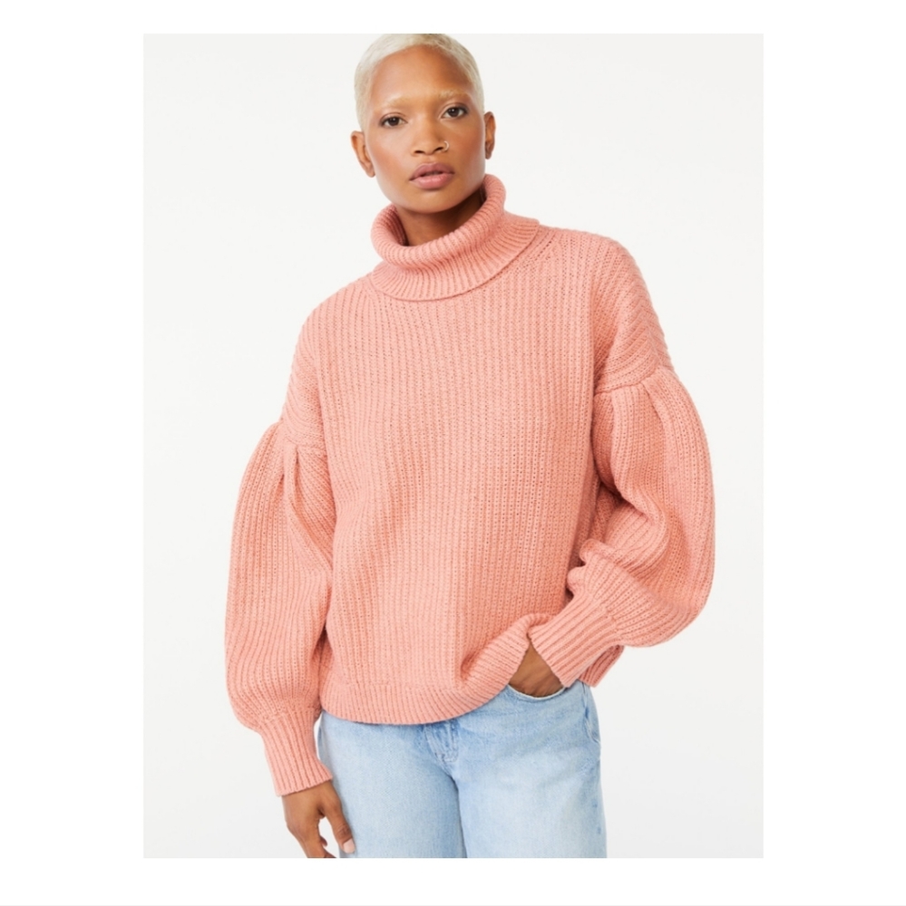 NWOT Free Assemble Dusty Rose Crowl Neck Sweater